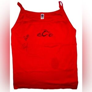 Orange County Choppers Red Tanktop Signed by Paulie Sr. and Paulie Jr.